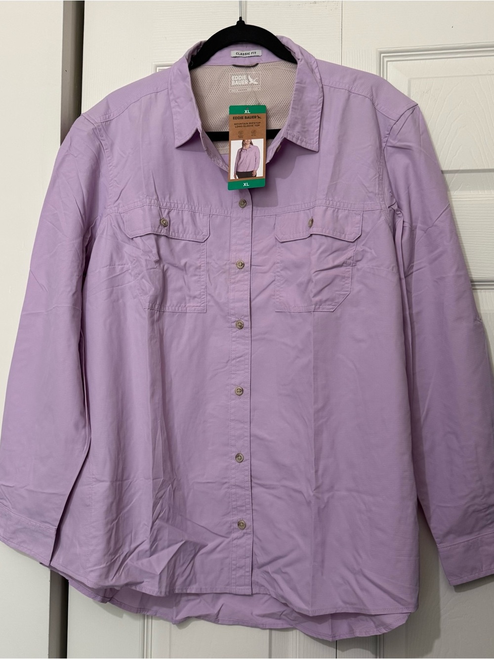 Eddie Bauer Women’s Mountain Ripstop Long Shirt UPF 50+ Sun Protection, Size XL